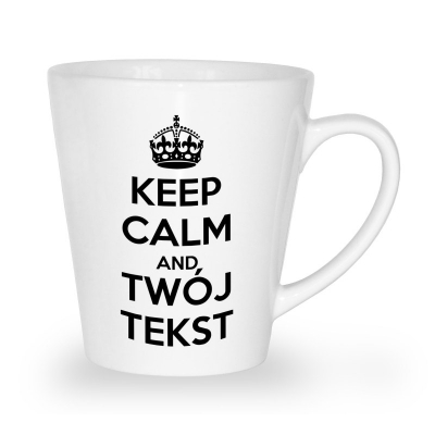 Kubek latte Keep calm + twój tekst